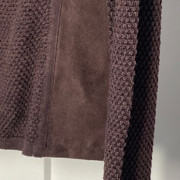 Austin Reed Vintage Waffle Weave Zip Front Cardigan Mock Neck Petite Bro… - Picture 4 of 8